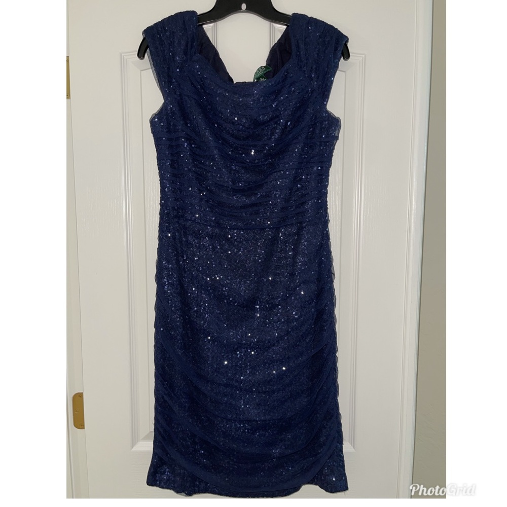 Ralph Lauren Evening Dress Navy Blue Size 8